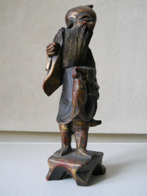 Фото 2. Китайская старинная деревянная статуэтка