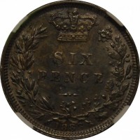 Англия 6 пенсов 1883 unc год серебро 925 редкое отличное состояние