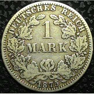 Германия 1 марка 1875 год А Серебро 900
