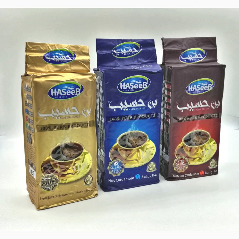 Заварной молотый кофе Haseeb (Хасиб) Сирия, 100% арабика, с кардамоном