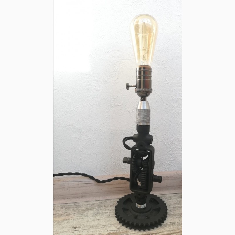 Фото 3. Настільна лампа ручна дриль лофт декор ретро