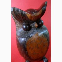 Винтажная деревянная статуэтка Балийской совы