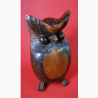 Винтажная деревянная статуэтка Балийской совы